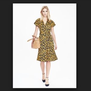 Banana Republic Floral Pleated Wrap Dress